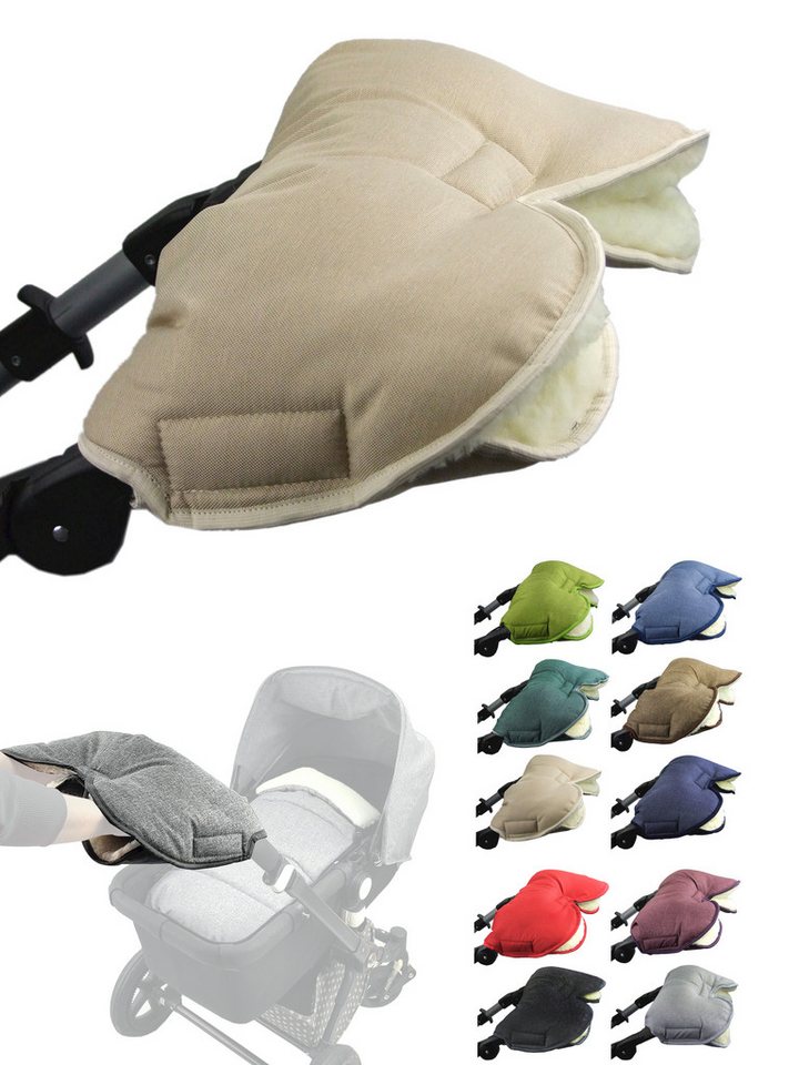 BambiniWelt by Rafael K. Kinderwagen-Handwärmer Handschuhe Muff Handwärmer Handmuff für Kinderwagen MELIERT Wolle, Universalgröße von BambiniWelt by Rafael K.