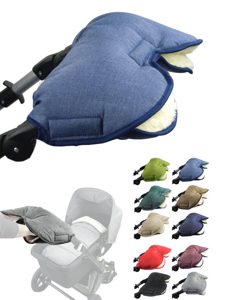 BambiniWelt by Rafael K. Kinderwagen-Handwärmer Handschuhe Muff Handwärmer Handmuff für Kinderwagen MELIERT Wolle, Universalgröße von BambiniWelt by Rafael K.