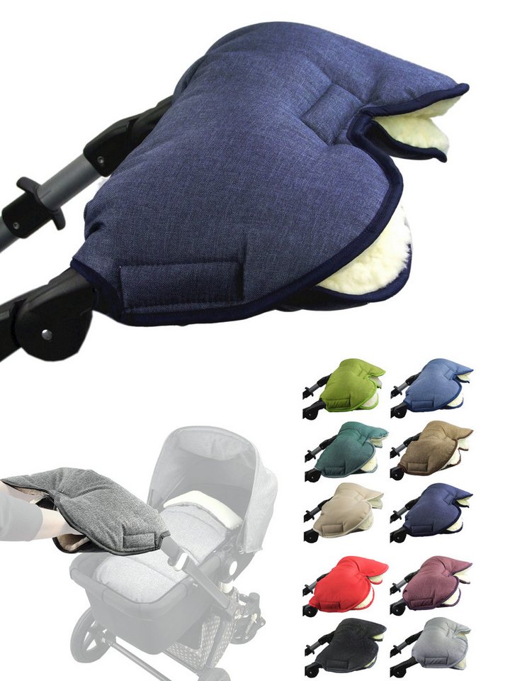 BambiniWelt by Rafael K. Kinderwagen-Handwärmer Handschuhe Muff Handwärmer Handmuff für Kinderwagen MELIERT Wolle, Universalgröße von BambiniWelt by Rafael K.