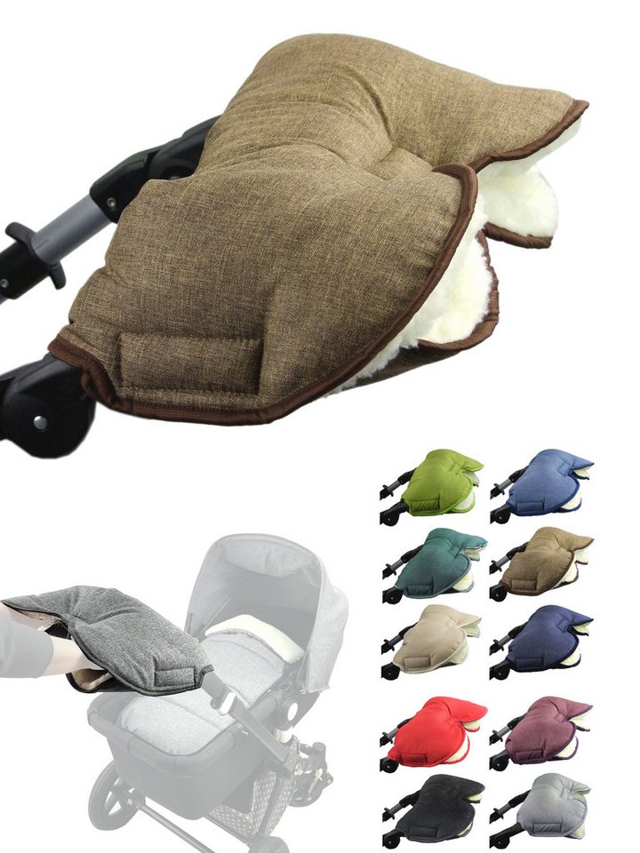 BambiniWelt by Rafael K. Kinderwagen-Handwärmer Handschuhe Muff Handwärmer Handmuff für Kinderwagen MELIERT Wolle, Universalgröße von BambiniWelt by Rafael K.