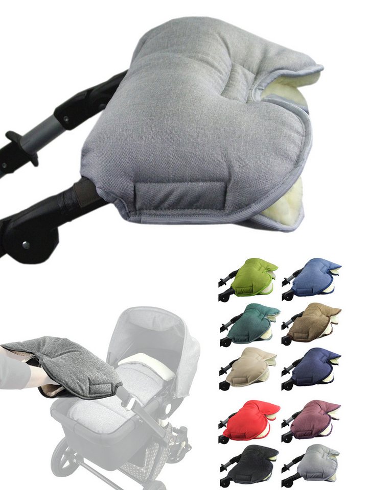 BambiniWelt by Rafael K. Kinderwagen-Handwärmer Handschuhe Muff Handwärmer Handmuff für Kinderwagen MELIERT Wolle, Universalgröße von BambiniWelt by Rafael K.