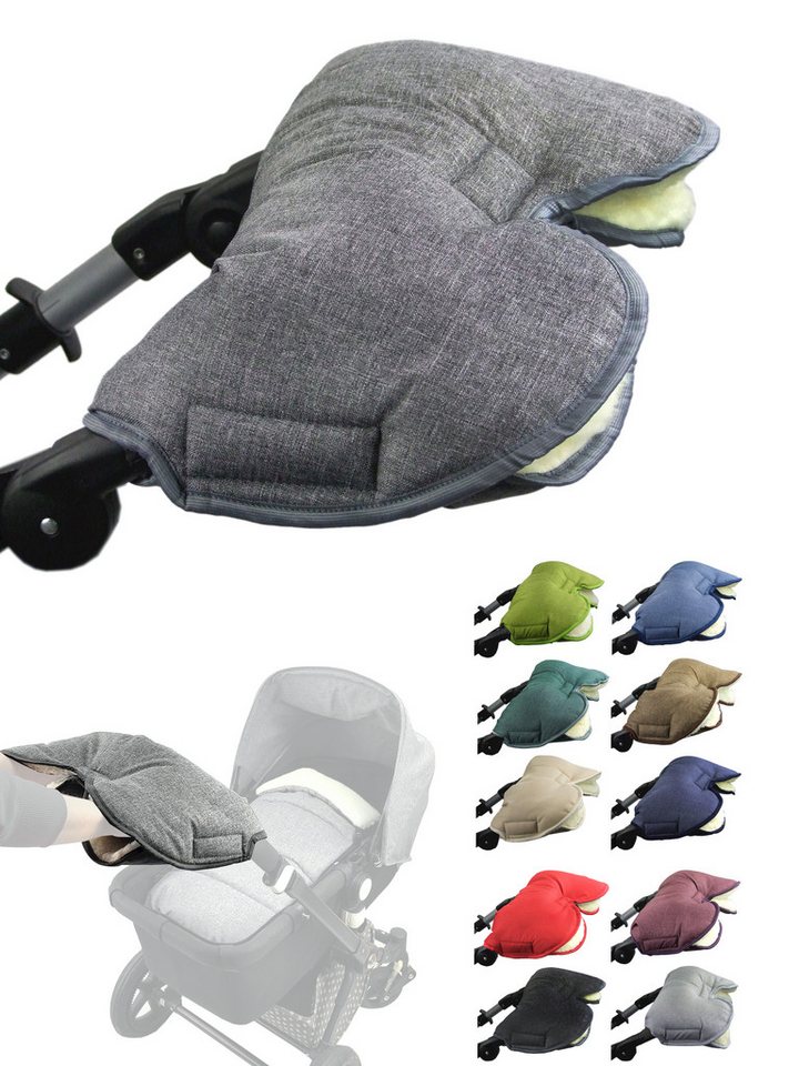 BambiniWelt by Rafael K. Kinderwagen-Handwärmer Handschuhe Muff Handwärmer Handmuff für Kinderwagen MELIERT Wolle, Universalgröße von BambiniWelt by Rafael K.