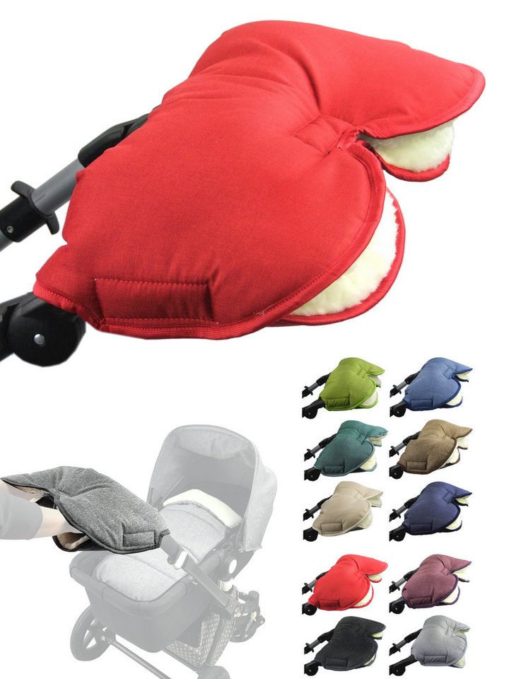 BambiniWelt by Rafael K. Kinderwagen-Handwärmer Handschuhe Muff Handwärmer Handmuff für Kinderwagen MELIERT Wolle, Universalgröße von BambiniWelt by Rafael K.