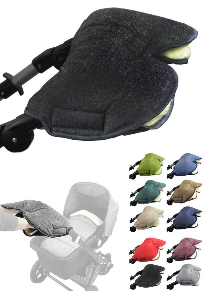 BambiniWelt by Rafael K. Kinderwagen-Handwärmer Handschuhe Muff Handwärmer Handmuff für Kinderwagen MELIERT Wolle, Universalgröße von BambiniWelt by Rafael K.