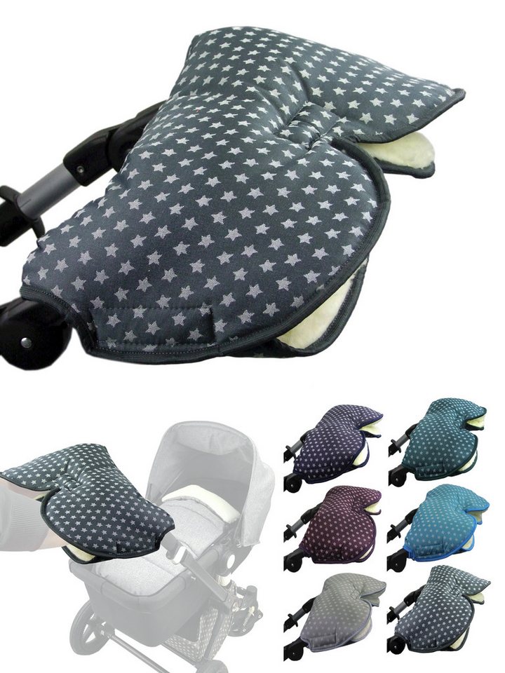 BambiniWelt by Rafael K. Kinderwagen-Handwärmer Handschuhe Muff Handwärmer Handmuff für Kinderwagen STERNE Wolle, Universalgröße von BambiniWelt by Rafael K.