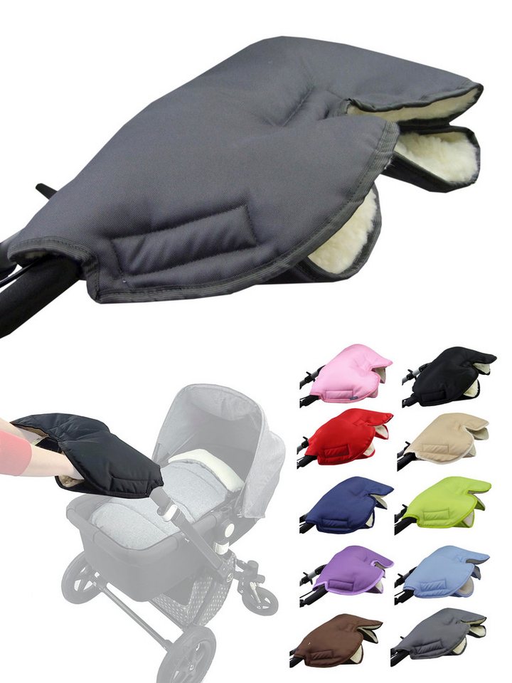 BambiniWelt by Rafael K. Kinderwagen-Handwärmer Handschuhe Muff Handwärmer Handmuff für Kinderwagen UNI Wolle, Universalgröße von BambiniWelt by Rafael K.