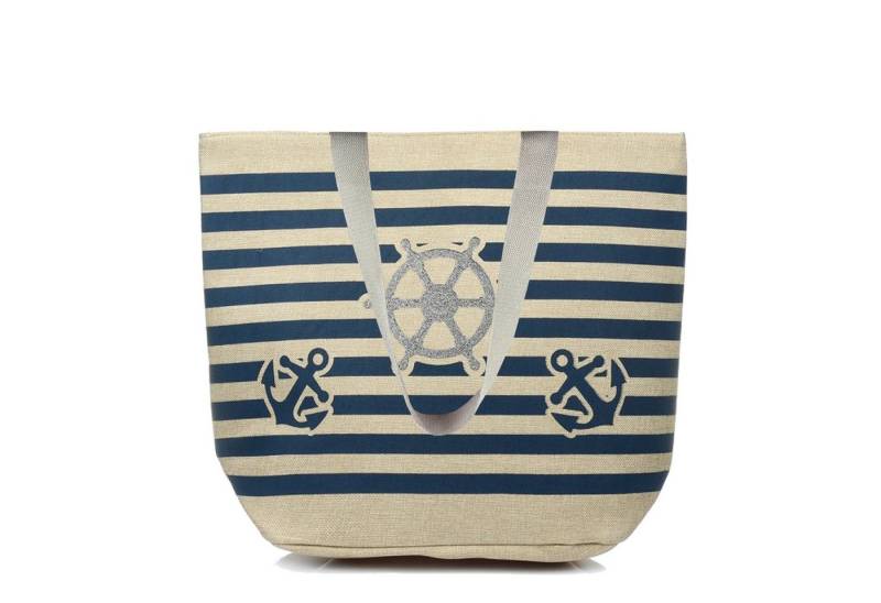 BambiniWelt by Rafael K. XL-Strandtasche Strandtasche mit Reißverschluss Beachbag Shopper Schultertasche von BambiniWelt by Rafael K.