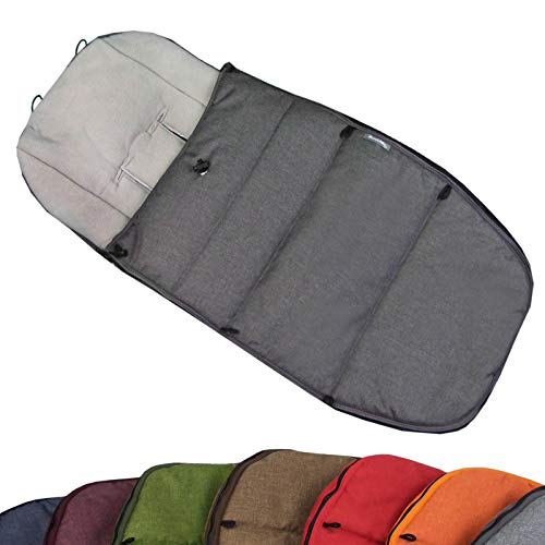 BAMBINIWELT Fußsack Winterfußsack für BUGABOO Kinderwagen, universal, Sitzauflage, mit Fleece (Mod-K) (grau) von BambiniWelt24