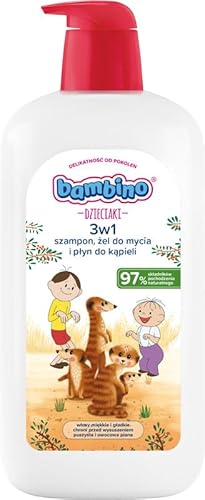 Bambino Kinder 3in1 Shampoo, Duschgel und Badeflüssigkeit Erdmännchen 1000 ml von Bambino
