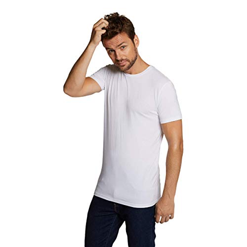 Bamboo Basics - Herren Bambus T-Shirt - Ruben - Rundhalsausschnitt - 2er-Pack - Extra weich und Atmungsaktiv - Weiß - XXL von Bamboo Basics