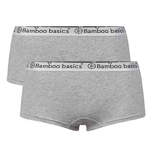 Bamboo Basics Damen Hipster IRIS, 2er Pack - Panty, atmungsaktiv, Single Jersey Grau L von Bamboo Basics