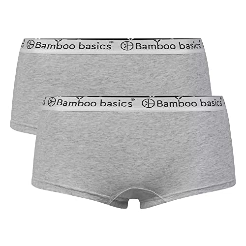 Bamboo Basics Damen Hipster IRIS, 2er Pack - Panty, atmungsaktiv, Single Jersey Grau S von Bamboo Basics