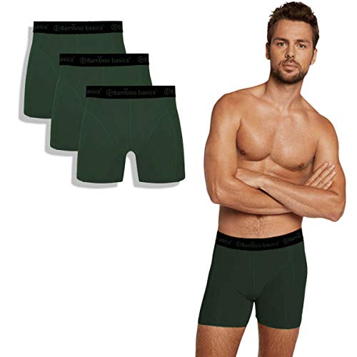 Bamboo Basics - Herren Bambus Boxershorts - Rico - 3er-Pack - Atmungsaktive Unterwäsche - Armeegrün - XL von Bamboo Basics