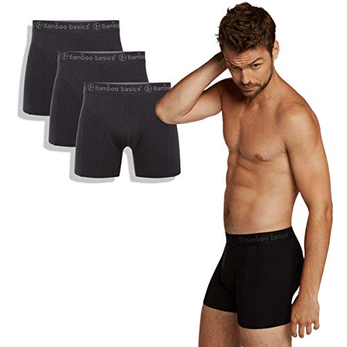 Bamboo Basics - Herren Bambus Boxershorts - Rico - 3er-Pack - Atmungsaktive Unterwäsche - Schwarz - S von Bamboo Basics