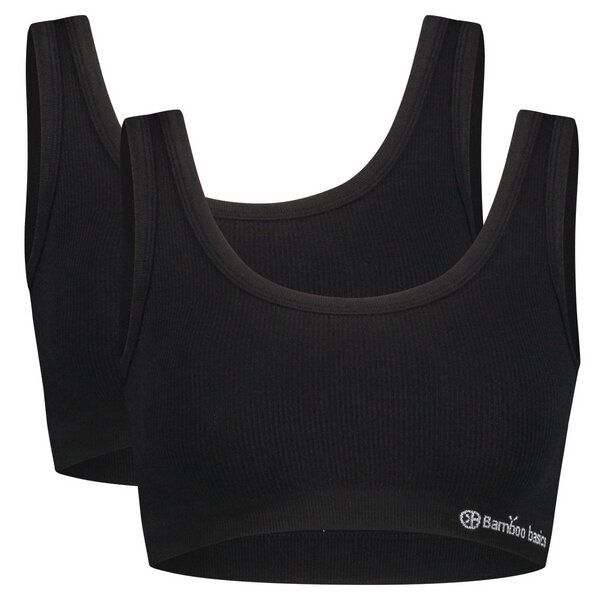 Bamboo Basics Nahtloser Rippen-BH RUBY mit Bambusviskose ( 2er Pack, schwarz) von Bamboo Basics