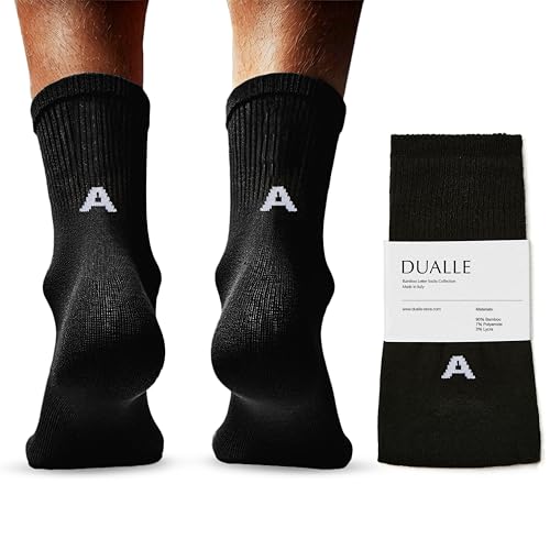 Bamboo Letter Socks Finest Bamboo - UNISEX Buchstaben Socken - Angenehm Weich und Leichtes Tragegefühlt - Perfekte Passform - Personalisiertes Geschenk - 1 Paar - (A, 35-39) von Bamboo Letter Socks