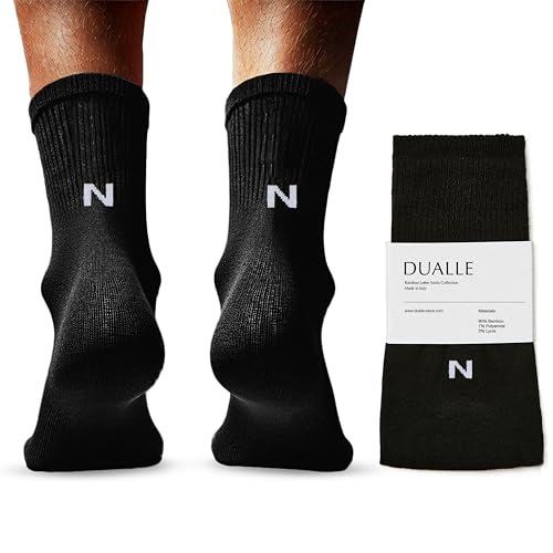 Finest Bamboo - UNISEX Buchstaben Socken - Angenehm Weich und Leichtes Tragegefühlt - Perfekte Passform - Personalisiertes Geschenk - 1 Paar - (N, 40-45) von Bamboo Letter Socks