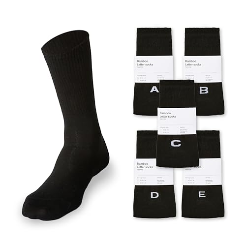 Finest Bamboo - UNISEX Buchstaben Socken - Angenehm Weich und Leichtes Tragegefühlt - Perfekte Passform - Personalisiertes Geschenk - 1 Paar - (S, 40-45) von Bamboo Letter Socks