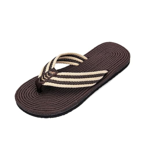 Bamboo Sea Sandale, Atmungsaktive Flip-Flops for Herren – leichte Strandsandalen for Spaziergänge im Sommer im Freien Duschschuhe(Brown,39 EU) von Bamboo Sea