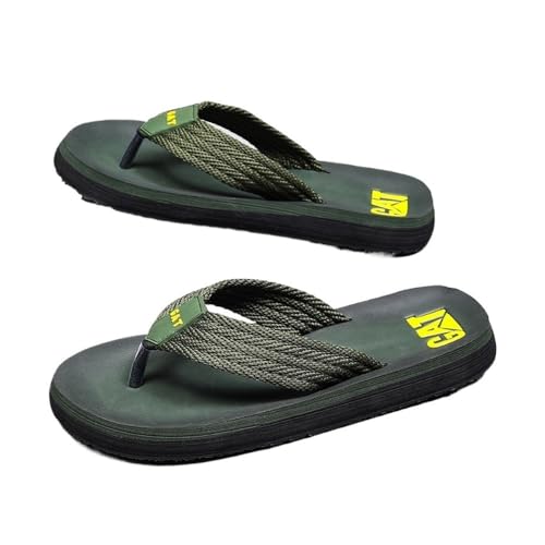 Bamboo Sea Sandale, Atmungsaktive Herrensandalen im britischen Stil for Strand und Freizeit Duschschuhe(Green,44 EU) von Bamboo Sea