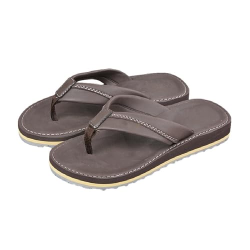 Bamboo Sea Sandale, Bequeme Flip-Flops for Herren – leichte Strandsandalen for den Sommer Duschschuhe(Brown,45 EU) von Bamboo Sea