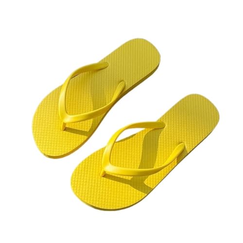 Bamboo Sea Sandale, Damen Flip-Flops for Anklippen – Sommer-Strandsandalen mit flacher Sohle Duschschuhe(Yellow,42 EU) von Bamboo Sea