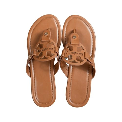 Bamboo Sea Sandale, Flache Römersandalen for Damen – Atmungsaktive Strandpantoffeln mit Keilabsatz Duschschuhe(Darkbrown,38 EU) von Bamboo Sea