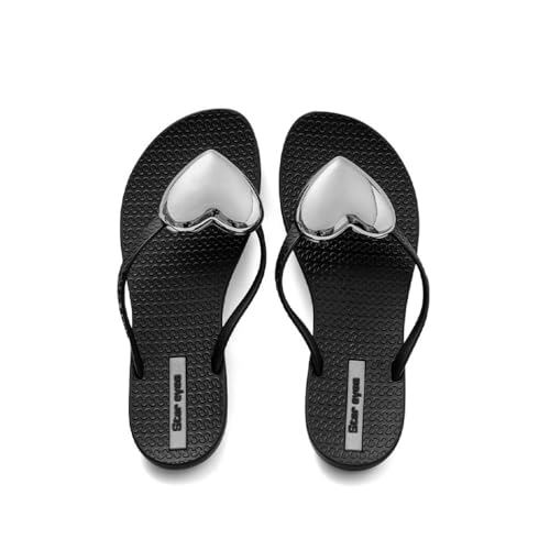 Bamboo Sea Sandale, Flip-Flops Damen Oberbekleidung Hundred Casual Strandschuhe Duschschuhe(Black,36 EU) von Bamboo Sea