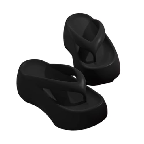 Bamboo Sea Sandale, Flip-Flops mit 7 cm dicker Sohle for Damen, bequeme Sommersandalen for Strand und Outdoor Duschschuhe(Black,39 EU) von Bamboo Sea
