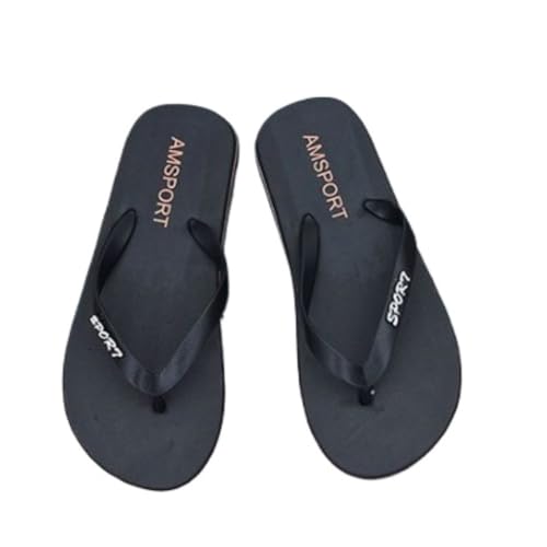 Bamboo Sea Sandale, Gummi Unten Flip-Flops Männer Tragbare Einfache Duschschuhe(Black,42 EU) von Bamboo Sea