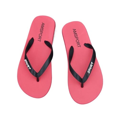 Bamboo Sea Sandale, Gummi Unten Flip-Flops Männer Tragbare Einfache Duschschuhe(Red,44 EU) von Bamboo Sea