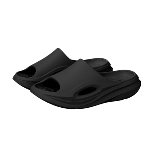 Bamboo Sea Sandale, Herren Sommer EVA Dicke Sohle Sport Hausschuhe - Atmungsaktive tragbare Sandalen for Zuhause und draußen Duschschuhe(Black,42 EU) von Bamboo Sea