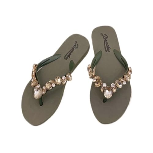 Bamboo Sea Sandale, Sommer-Flip-Flops for Damen – leichte Strandsandalen for lässigen Komfort Duschschuhe(Green,41 EU) von Bamboo Sea