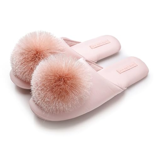 Bamboo Sea Sandale, Warme Winterhausschuhe for Damen – gemütliche Hausschuhe for zu Hause Duschschuhe(Pink,37 EU) von Bamboo Sea