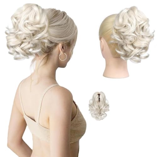 Dutt, Flauschige Haarklammer for Damen for voluminösen Pferdeschwanz und Dutt. Vielseitiges und stylisches Haar-Accessoire Perücken(White) von Bamboo Sea