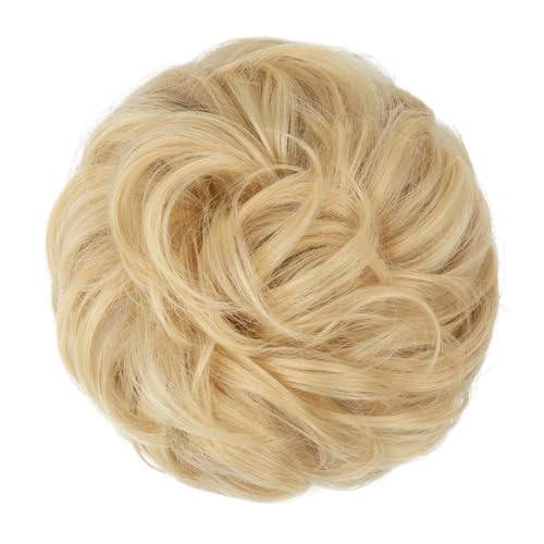 Dutt, Hochsteck-Haarteil aus hochtemperaturbeständiger Kunstfaser for Damen im Messy Bun-Stil – hitzebeständiges Styling-Accessoire Perücken(Golden) von Bamboo Sea