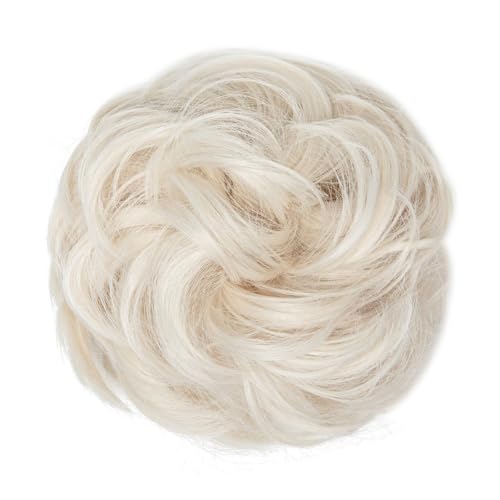 Dutt, Hochsteck-Haarteil aus hochtemperaturbeständiger Kunstfaser for Damen im Messy Bun-Stil – hitzebeständiges Styling-Accessoire Perücken(White) von Bamboo Sea
