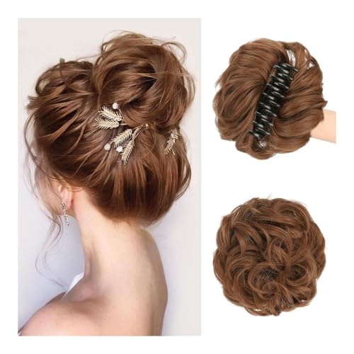 Dutt, Synthetische Haarklammer for Damen – gewellter, lockiger, unordentlicher Dutt, zerzaustes Hochsteckfrisur-Haar-Accessoire Perücken(Brownish Red) von Bamboo Sea