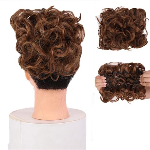 Dutt, Synthetischer Kamm-Clip – Locken-Dutt-Verlängerung for Frauen – Ideales Chignon-Hochsteckfrisur-Haarteil Perücken(Medium brown) von Bamboo Sea