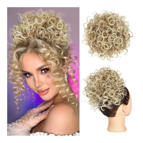Dutt, Weicher, unordentlicher Clip-in-Haarknoten – lockiges Hochsteckfrisurstück for Frauen Perücken(Platinum Highlights) von Bamboo Sea