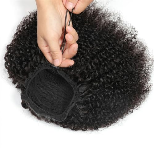 Pferdeschwanzverlängerung, Lockige Pferdeschwanzverlängerungen for Frauen mit Kordelzug und Clip for kinky lockige Styles in Schwarz Haarverlängerungen(16inch) von Bamboo Sea