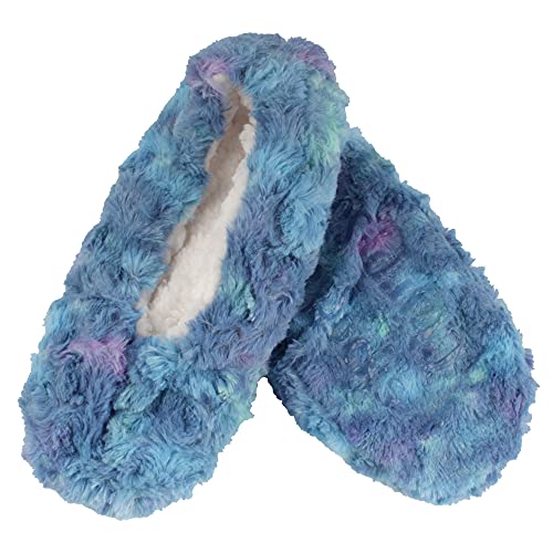 BambooMN Erwachsene Super Weiche Warm Gemütlich Fuzzy Soft Touch Sleeper Slippers Rutschfeste Gefütterte Socken, 06 Berry Blend, 11-12 von BambooMN