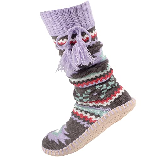 BambooMN Damen Chirpysocks Slipper, Aztekenviolett, 2/7 UK von BambooMN