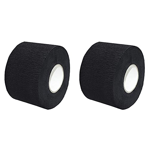 2 Rollen Barber Neck Strips Einweg Strentchy Papier Nackenbänder Friseur Stretchy Wrap Barber Zubehör für Salon Haarschnitt Styling (schwarz) von Bamboopack