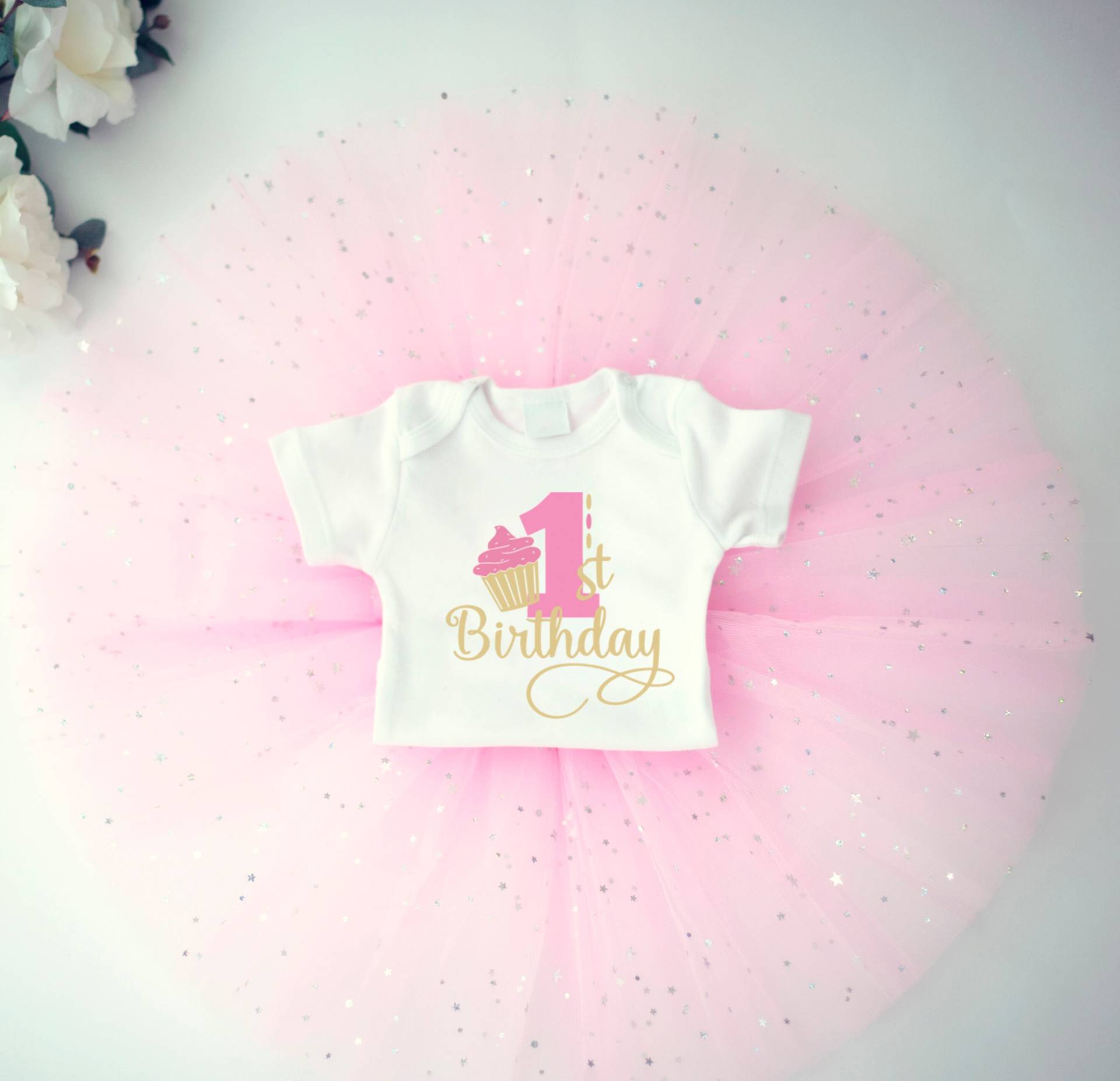 Cupcake First Birthday Mädchen Outfit, Baby Geburtstag Erster Geburtstag, Body Mit Tutu Rock von Bambooza