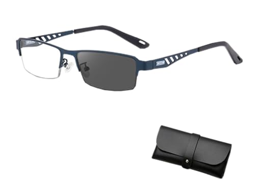 Bamideo Ultra-Light Multi-focal Photochromic Reading Glasses, Ifantastics Glasses Near And Far Sight, Color-Changing Anti-Blue Light Presbyopia Glasses for Men Women (Blue, 2.50) von Bamideo