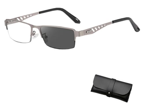 Bamideo Ultra-Light Multi-focal Photochromic Reading Glasses, Ifantastics Glasses Near And Far Sight, Color-Changing Anti-Blue Light Presbyopia Glasses for Men Women (Grey, 2.50) von Bamideo