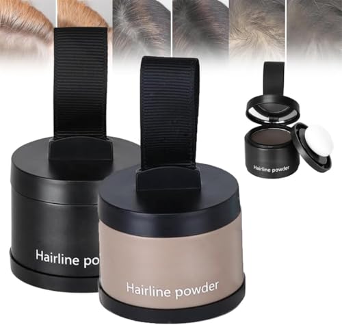 Bamideo Instant Hair Powder, Hairline Powder For Man, Hairline Concealer Powders, Enhanced Hairline Powders Instantly Conceals for Women & Men (mix, 2pcs) von Bamideo