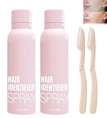 Hair Identifier Spray for Face Dermaplaning, 2024 New Hair Identifier Spray for Face Shaving, Hair Identifier Spray, Face Shaving Powder Spray For Women (one size, 2pcs) von Bamideo