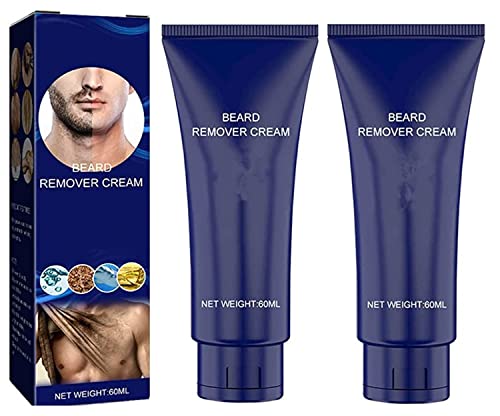Men Permanent Hair Beard Removal Cream Depilatory Paste Face, Men Hair Removal Cream, Soft Painless Beard Remover Cream, Suitable for Face, Chest, Underarms, Arms, Legs (2pcs) von Bamideo